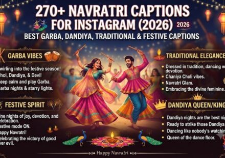 270+ Navratri Captions for Instagram (2026) | Best Garba, Dandiya, Traditional & Festive Captions