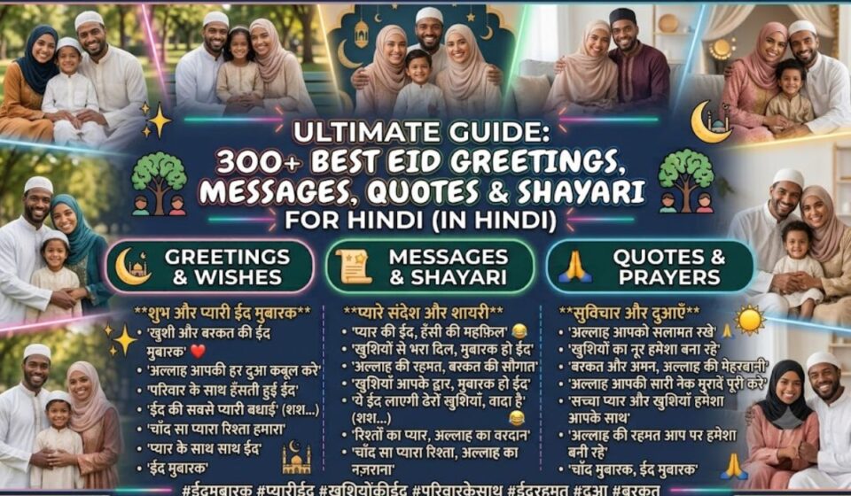 300+ Eid Mubarak Wishes in Hindi (2026) | Best Eid Greetings, Messages, Quotes & Shayari