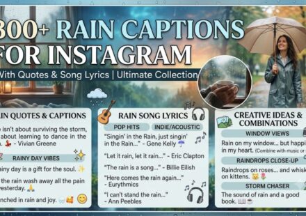 300+ Rain Captions for Instagram with Quotes and Song Lyrics