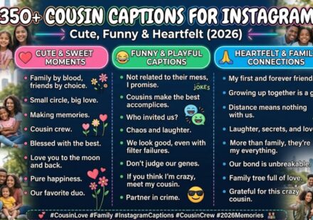 350+ Cousin Captions for Instagram: Cute, Funny & Heartfelt (2026)