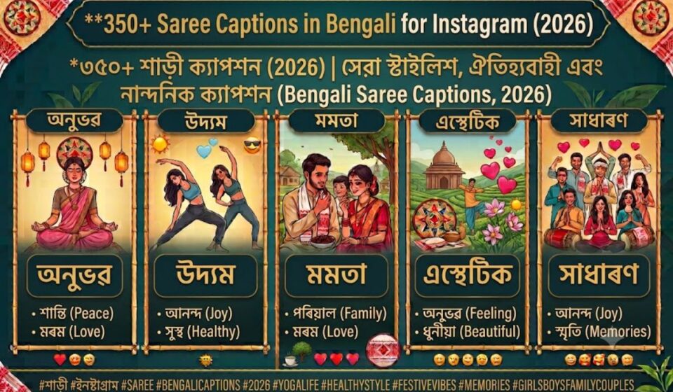 350+ Saree Captions in Bengali for Instagram (2026) | Best Stylish, Traditional & Aesthetic Captions