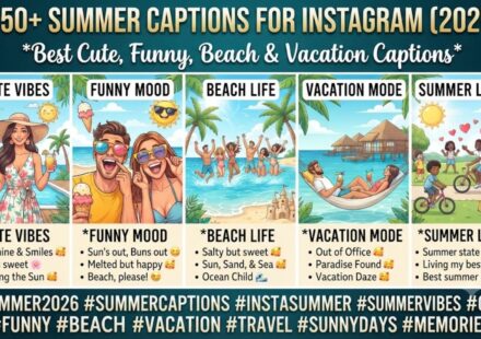 350+ Summer Captions for Instagram (2026) | Best Cute, Funny, Beach & Vacation Captions
