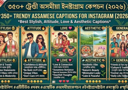 350+ Trendy Assamese Captions for Instagram (2026) | Best Stylish, Attitude, Love & Aesthetic Captions