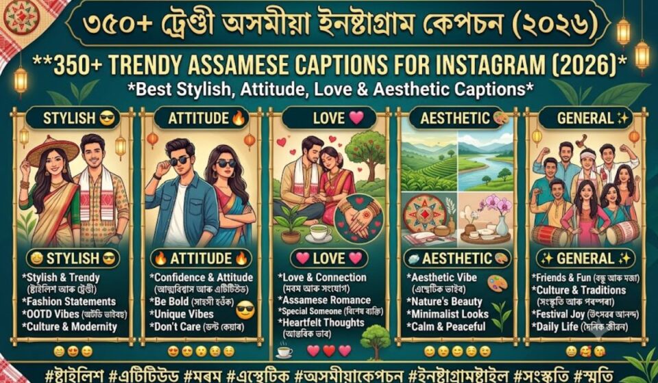350+ Trendy Assamese Captions for Instagram (2026) | Best Stylish, Attitude, Love & Aesthetic Captions