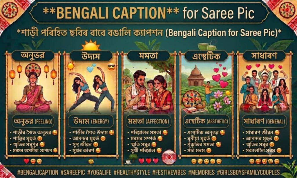 Bengali Caption for Saree Pic