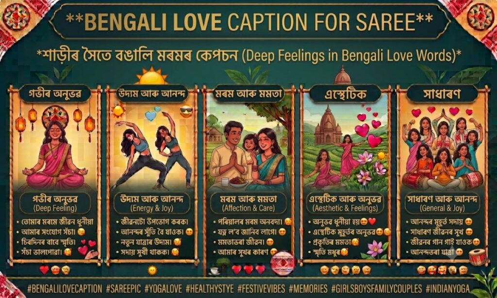 Bengali Love Captions for Saree