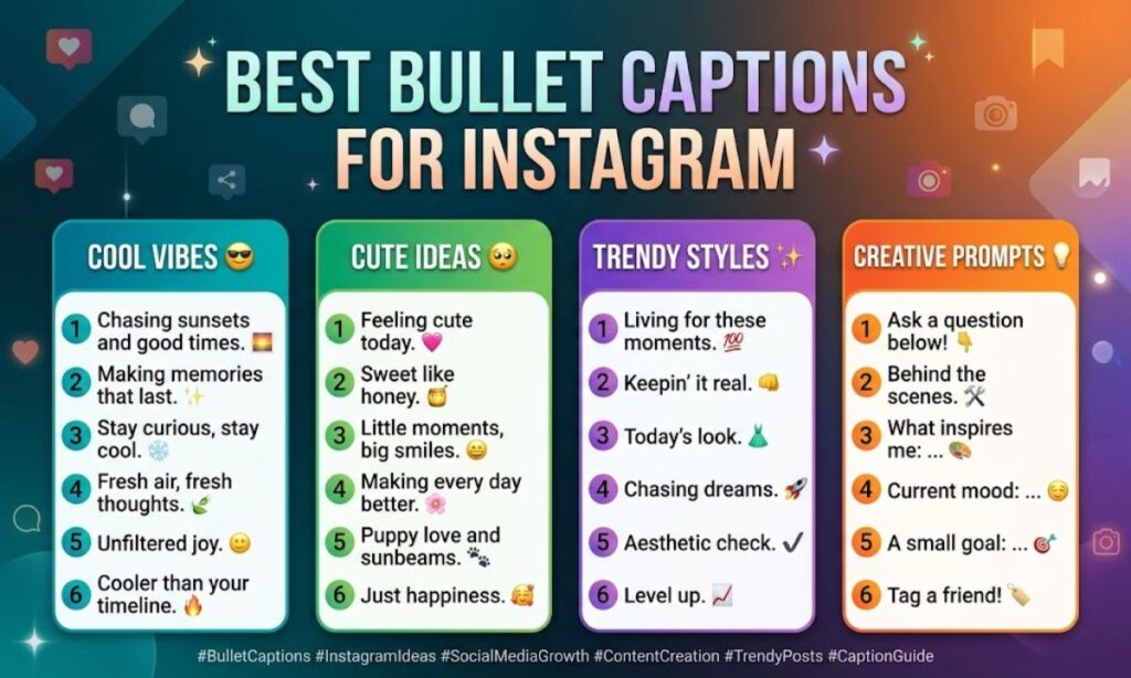 Best Bullet Captions for Instagram