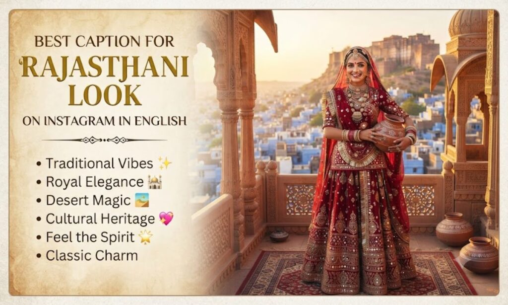 Best caption for rajasthani look on instagram in english