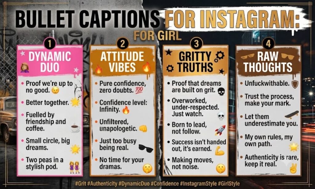 Bullet Captions for Instagram for Girl