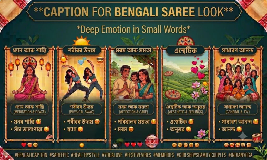 Caption for Bengali Saree Look