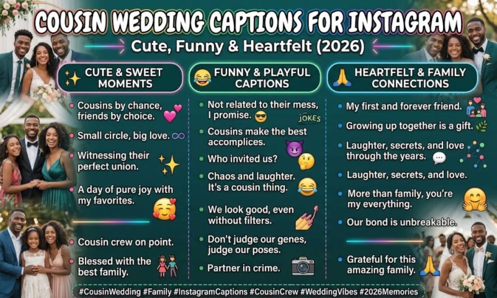 Cousin Wedding Captions for Instagram