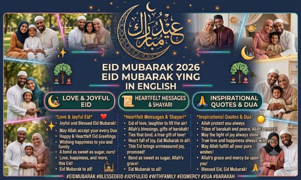 Eid Mubarak 2026 wishes in English