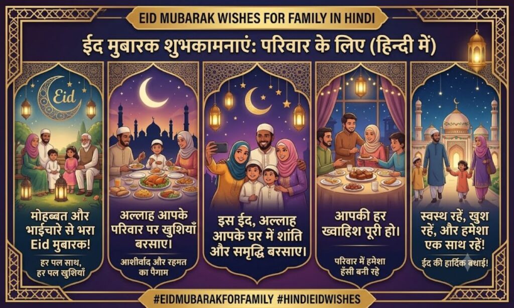 Eid Mubarak Wishes for Family in Hindi