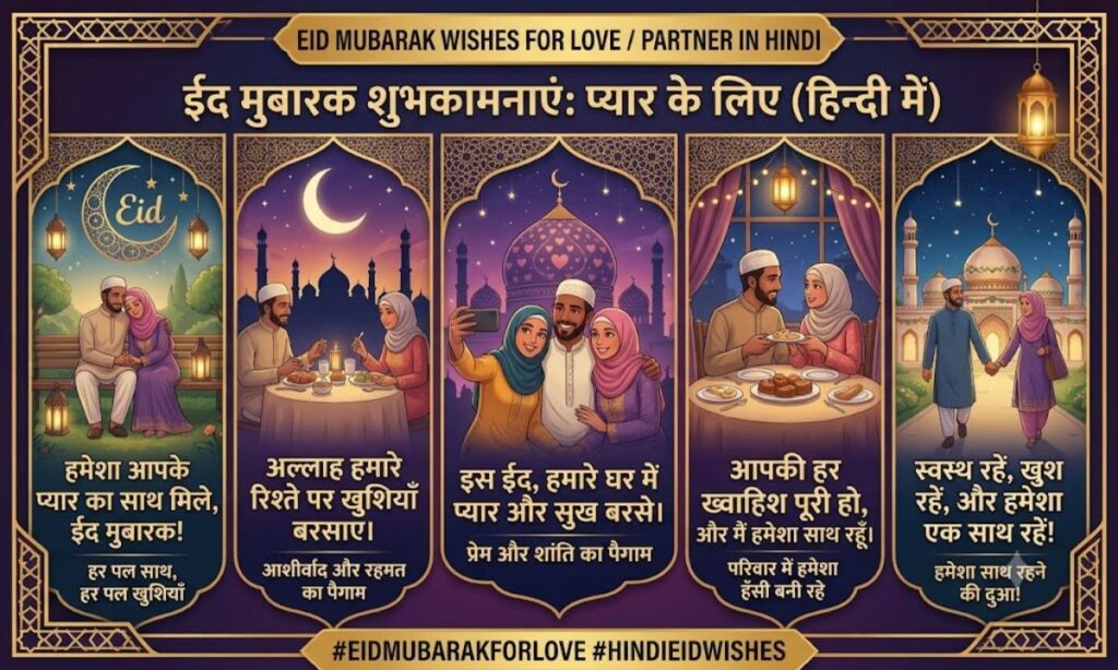 Eid Mubarak Wishes for Love / Partner in Hindi