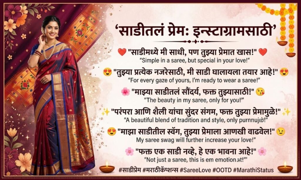 Love Saree Caption for Instagram in Marathi