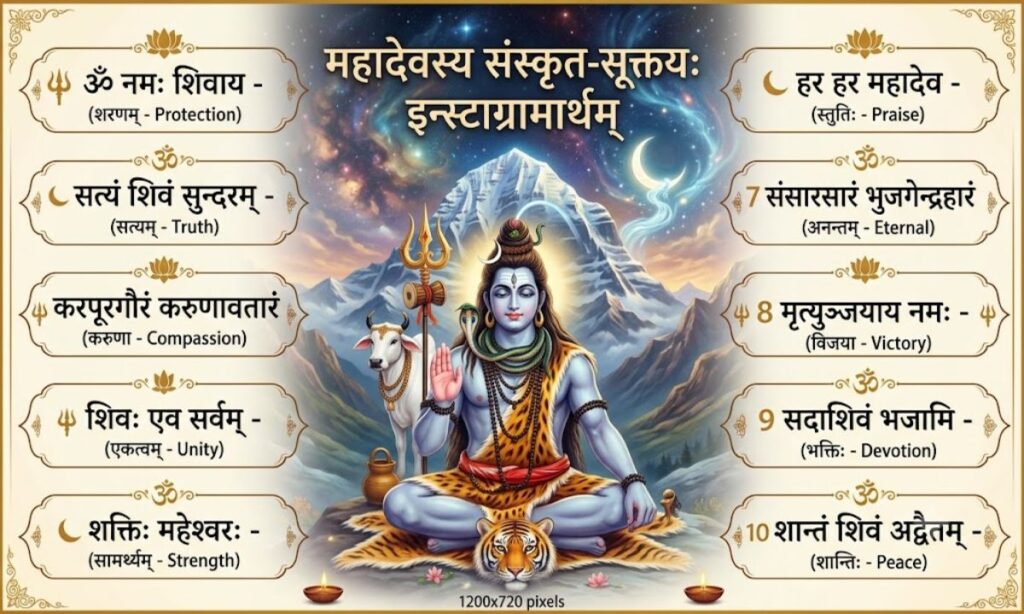 Mahadev Captions for Instagram in Sanskrit