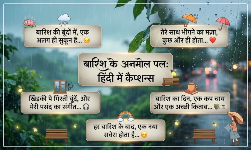 Rain Captions for Instagram in Hindi