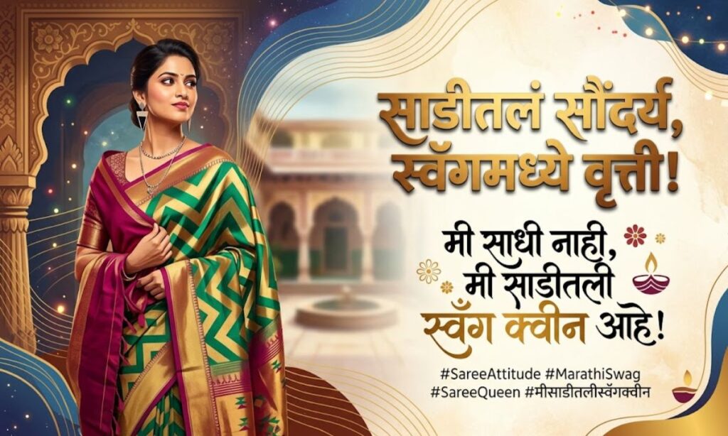 Saree Attitude Caption in Marathi