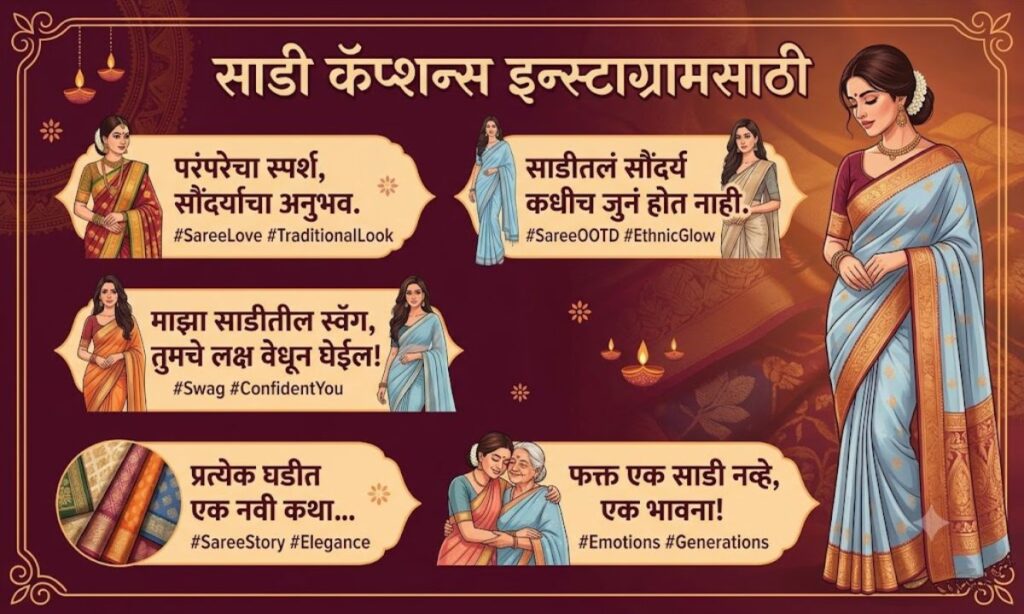 Saree Captions for Instagram in Marathi