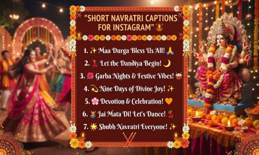 Short Navratri Captions for Instagram