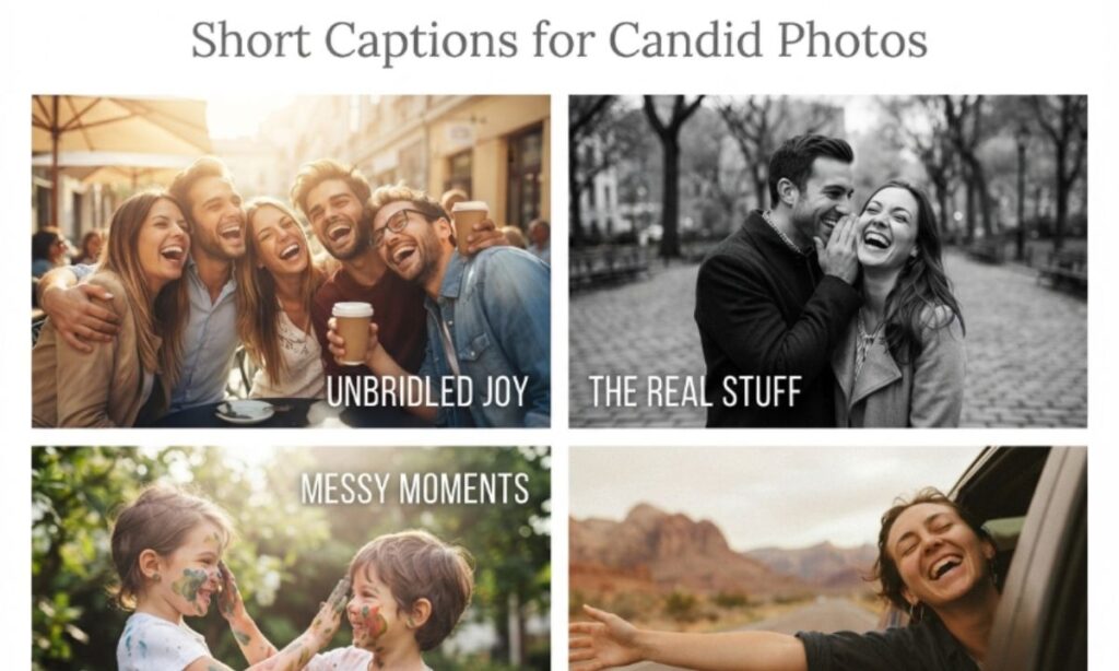 Short captions for candid photos