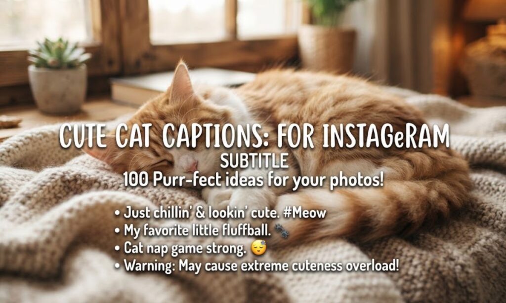 1. Cute Cat Captions for Instagram