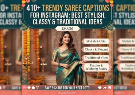 410+ Trendy Saree Captions for Instagram: Best Stylish, Classy & Traditional Ideas (2026)