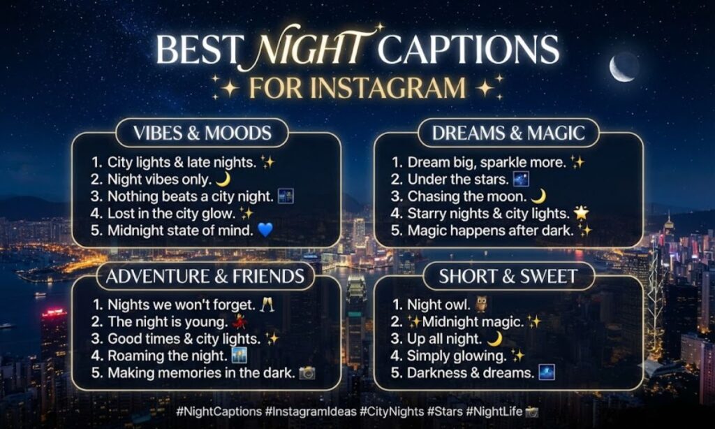 Best Night Captions for Instagram