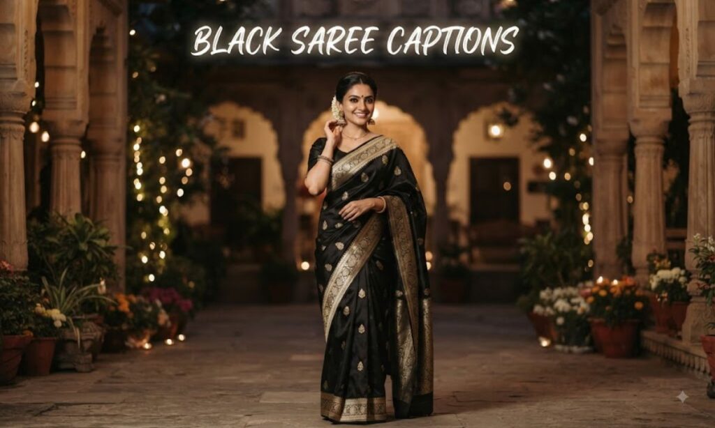 Black Saree Captions