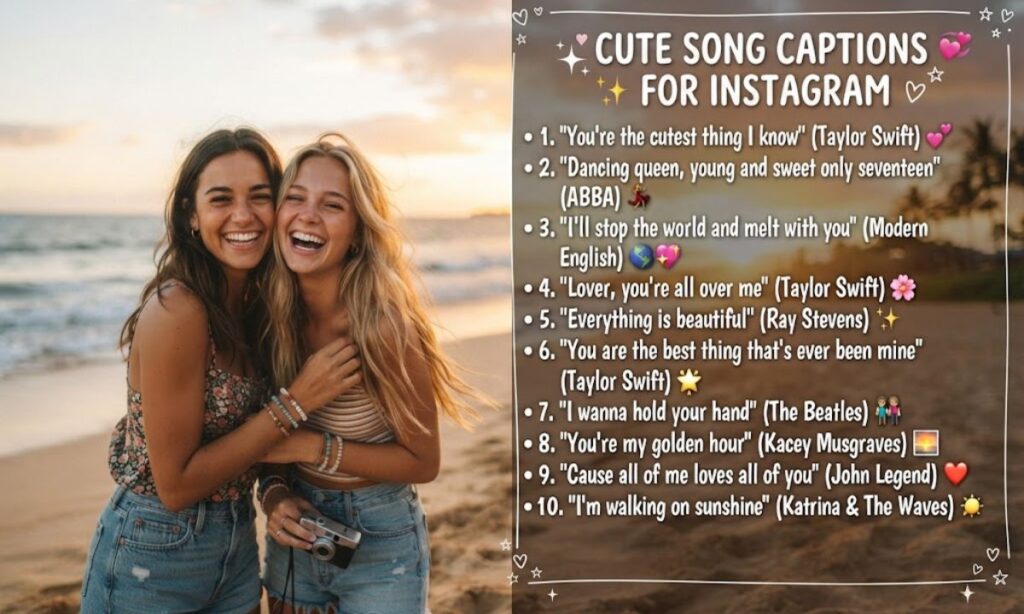 Cute Song Captions for Instagram 💖