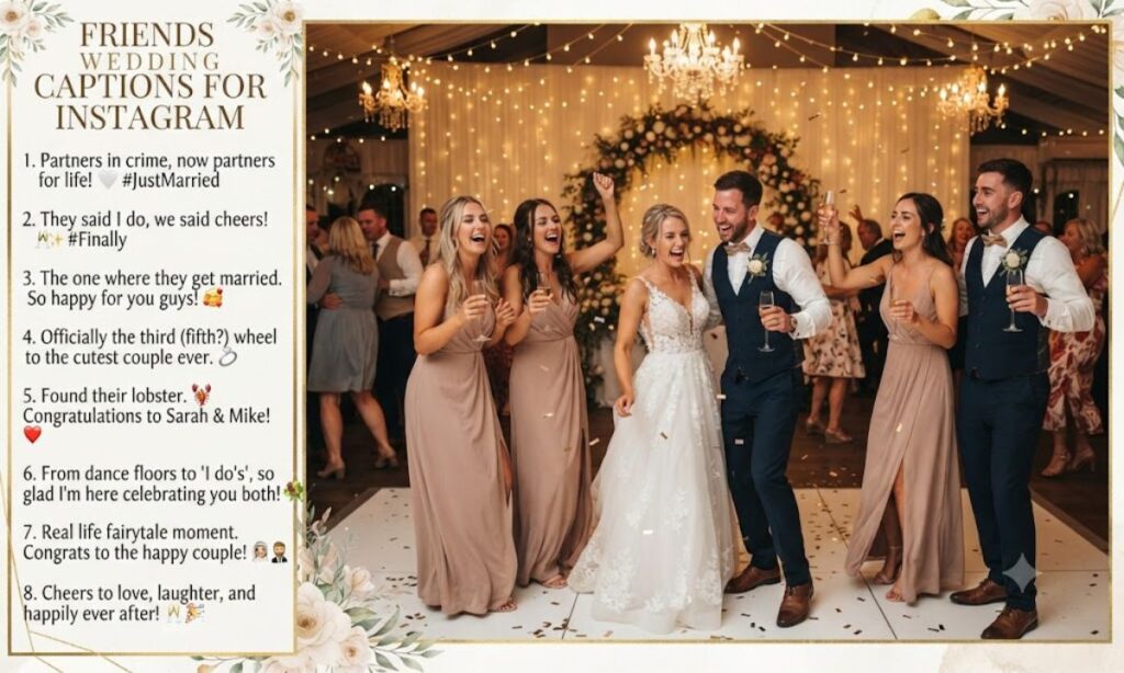 Friends Wedding Captions for Instagram