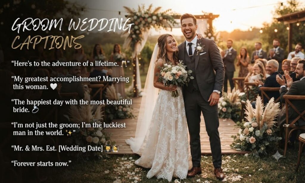 Groom Wedding Captions
