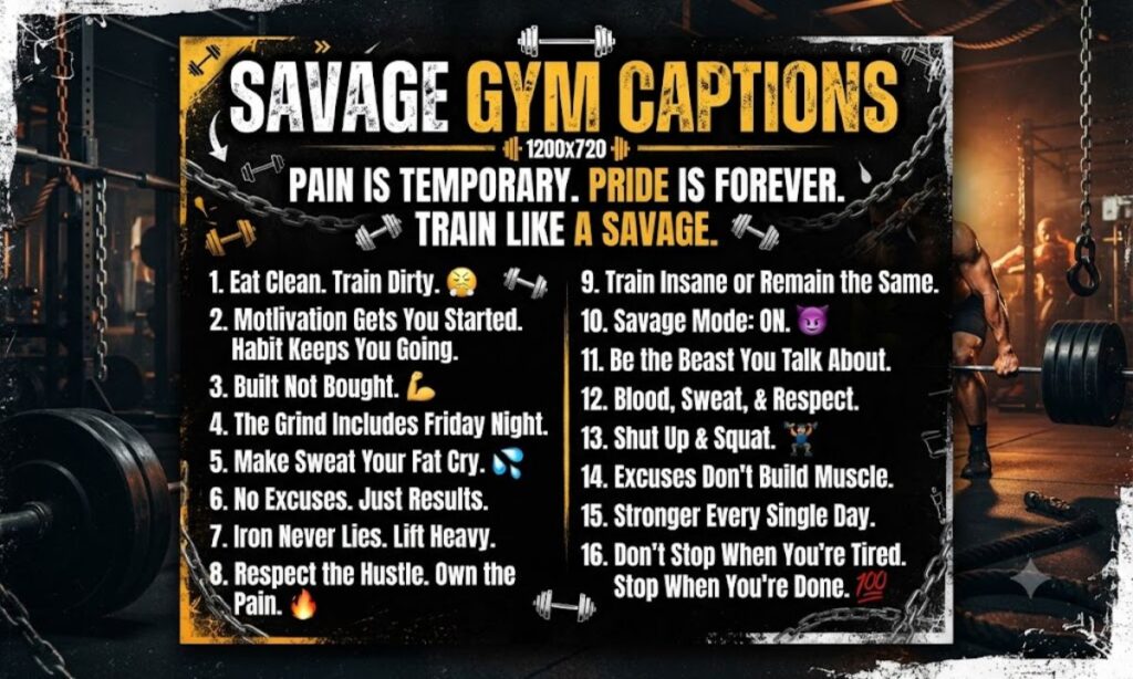 Savage Gym Captions for Instagram