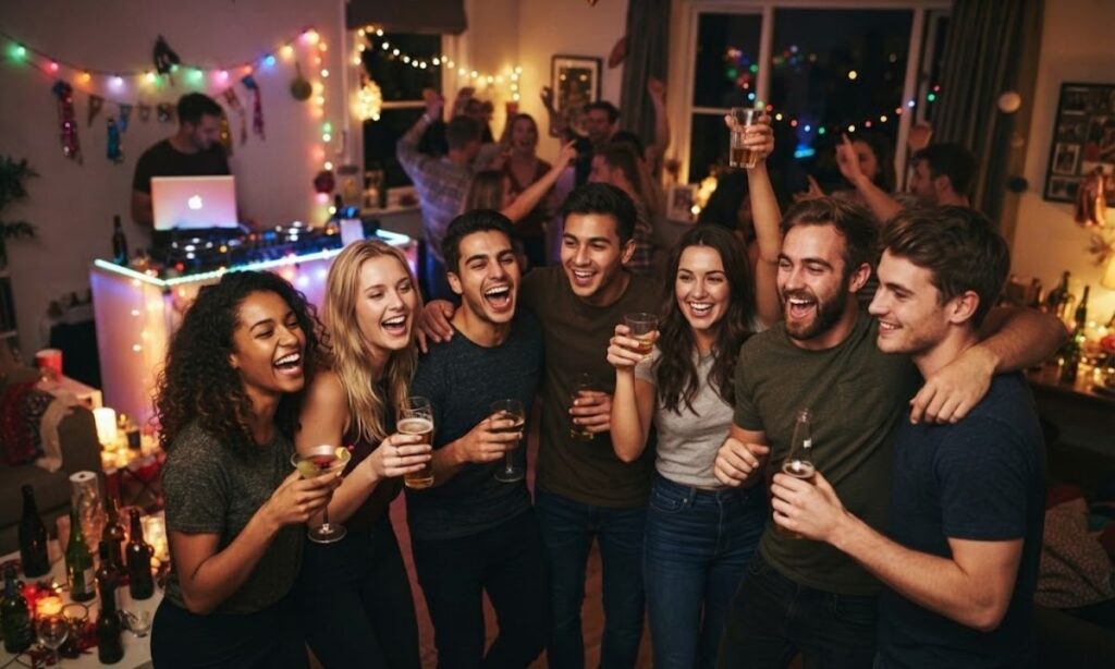 Late-Night Party Captions