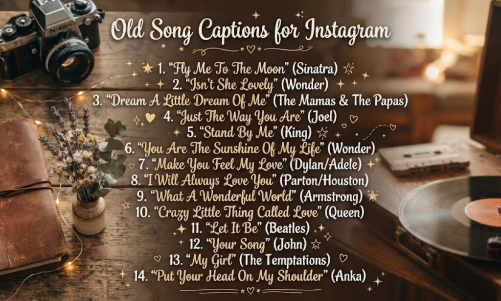 Old Song Captions for Instagram 🌟