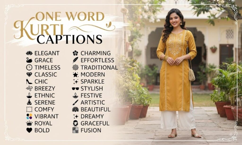 One Word Kurti Captions for Instagram