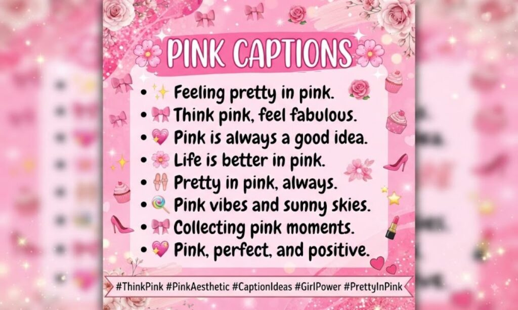 Pink captions for Instagram for girl