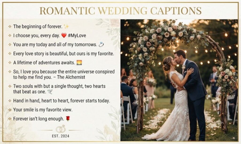 Romantic Wedding Captions