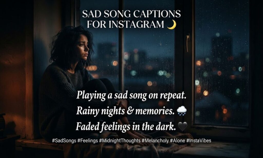 Sad Song Captions for Instagram 🌙