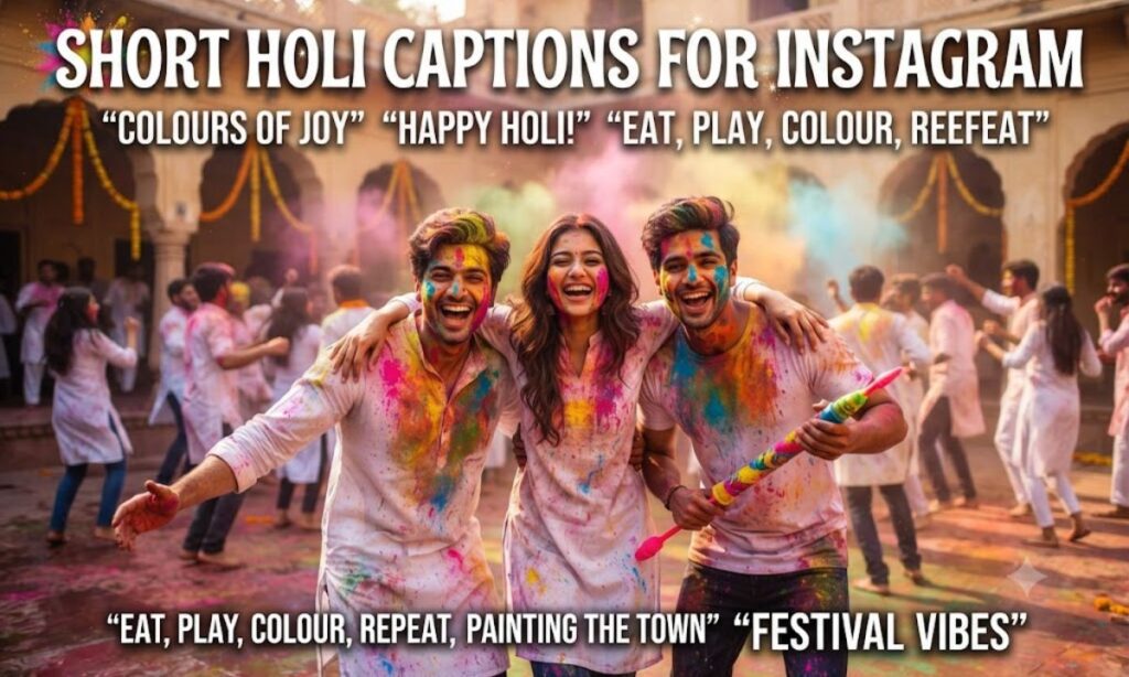 Short Holi Captions for Instagram