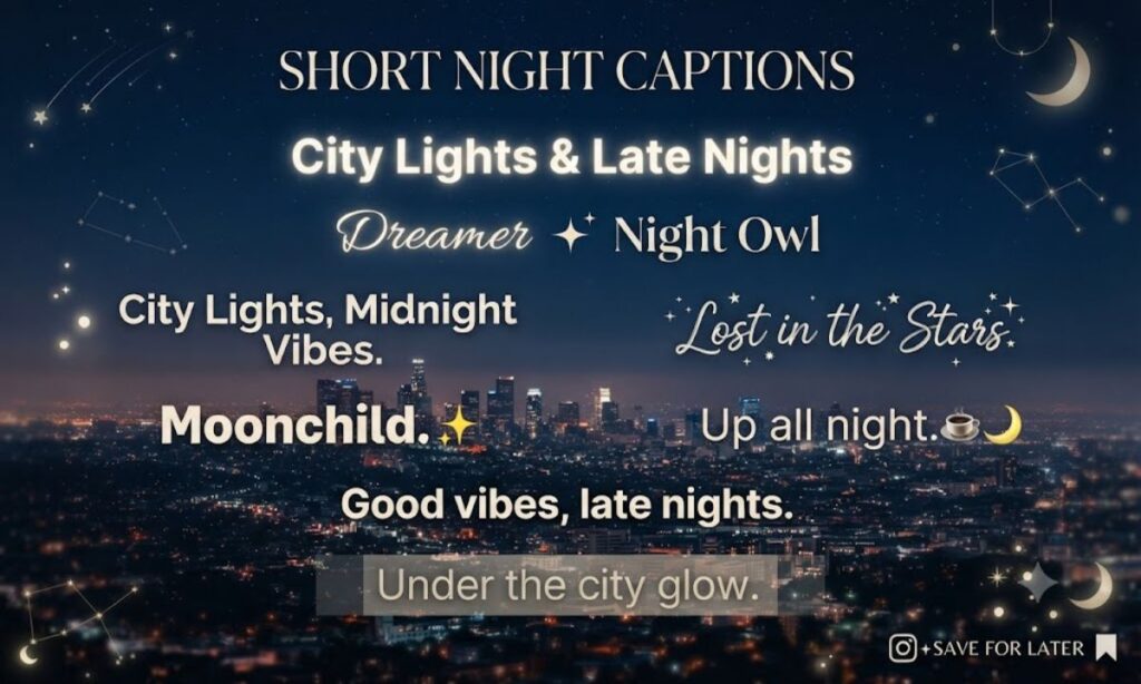 Short Night Captions for Instagram