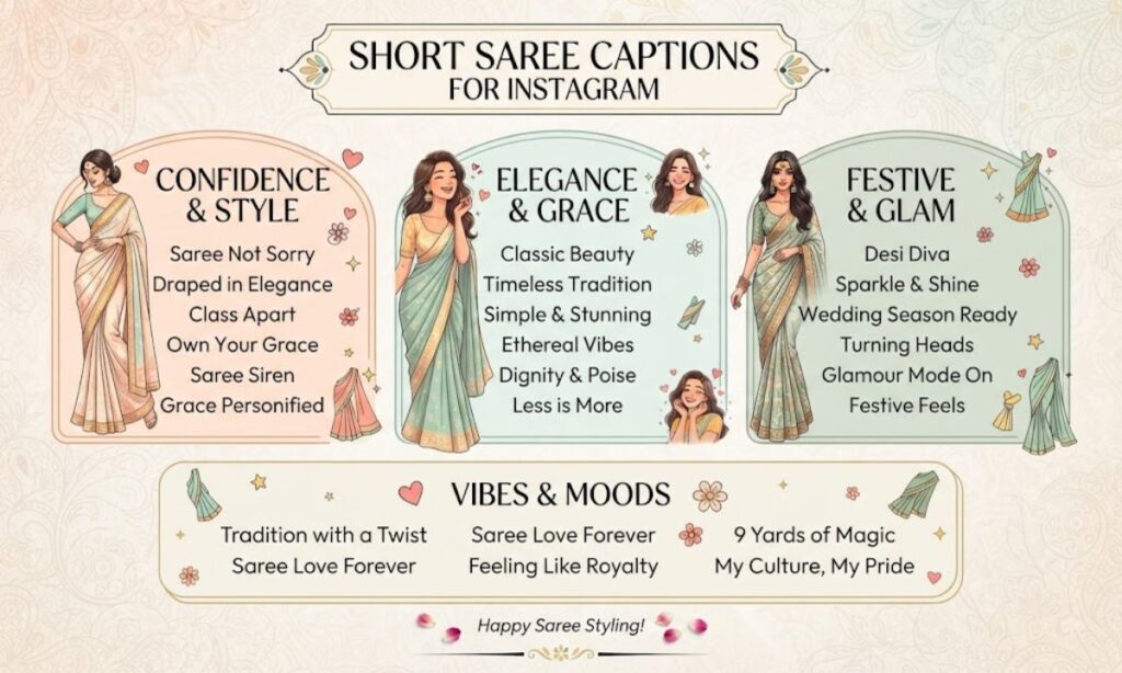 Short Saree Captions For Instagram
