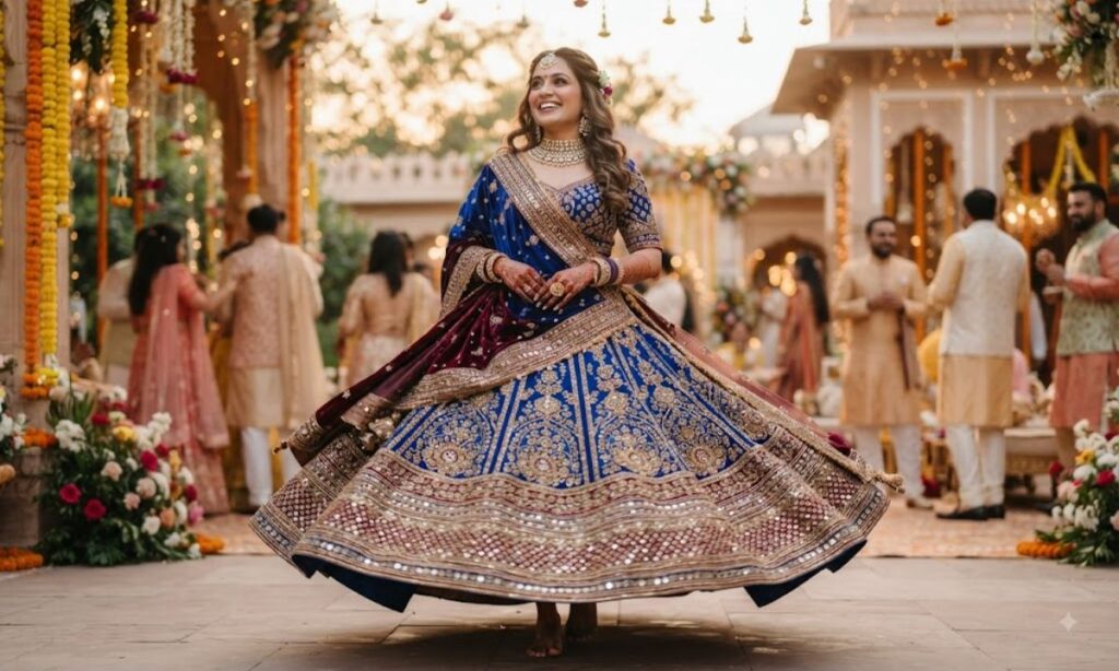 Short caption for lehenga for instagram