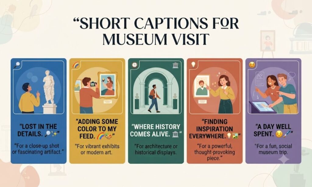 Short captions for museum visit