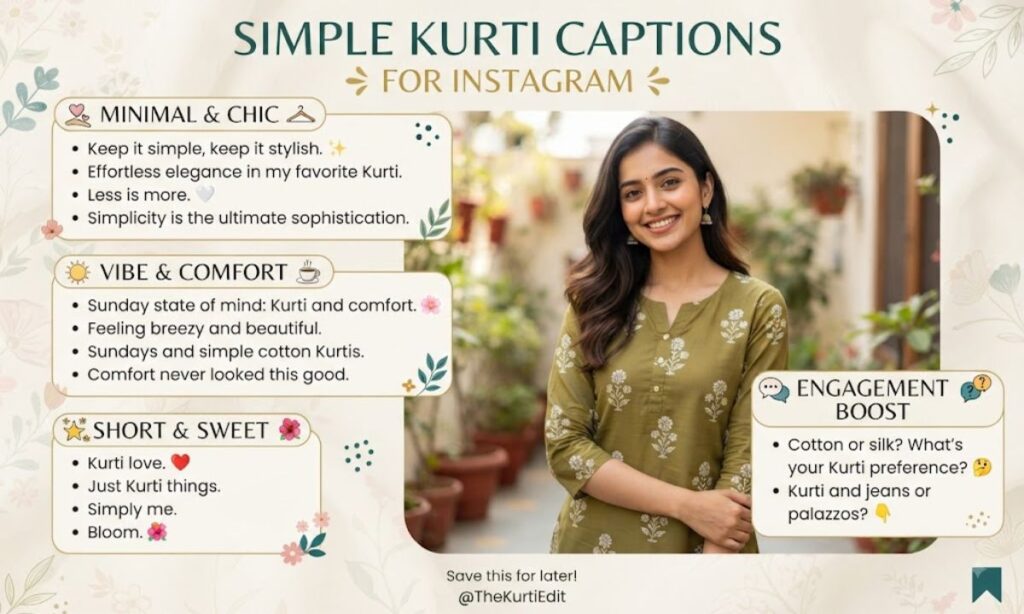 Simple Kurti Captions for Instagram