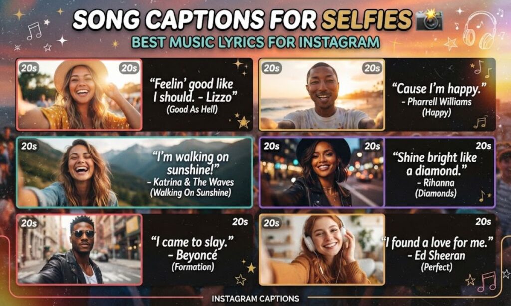 Song Captions for Selfies 📸