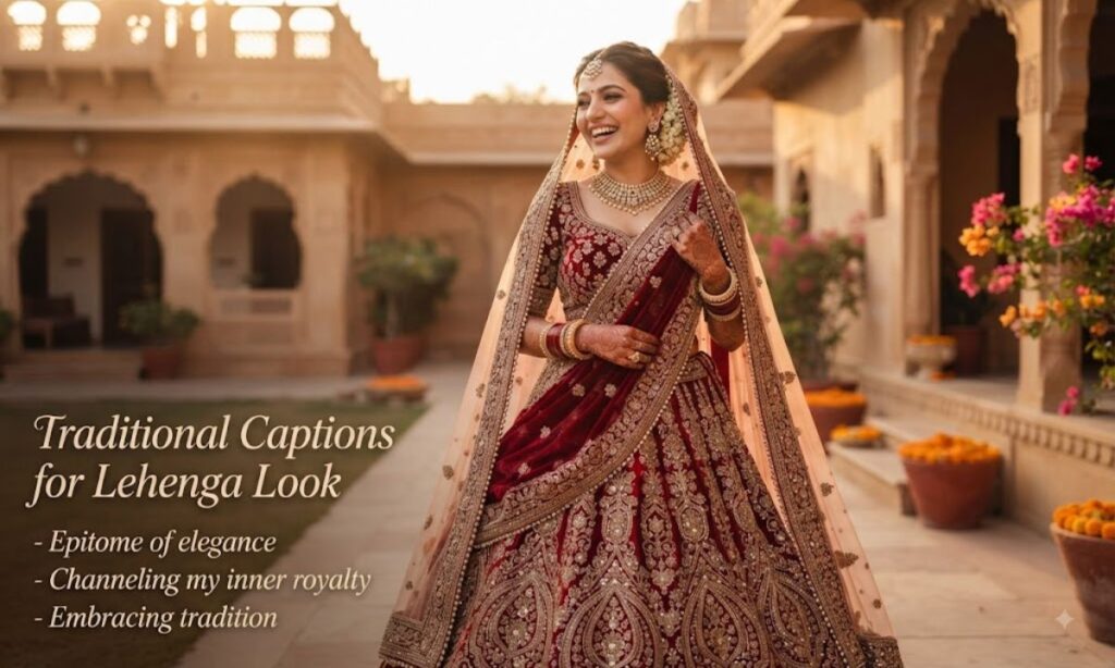 Traditional Captions for Lehenga Look