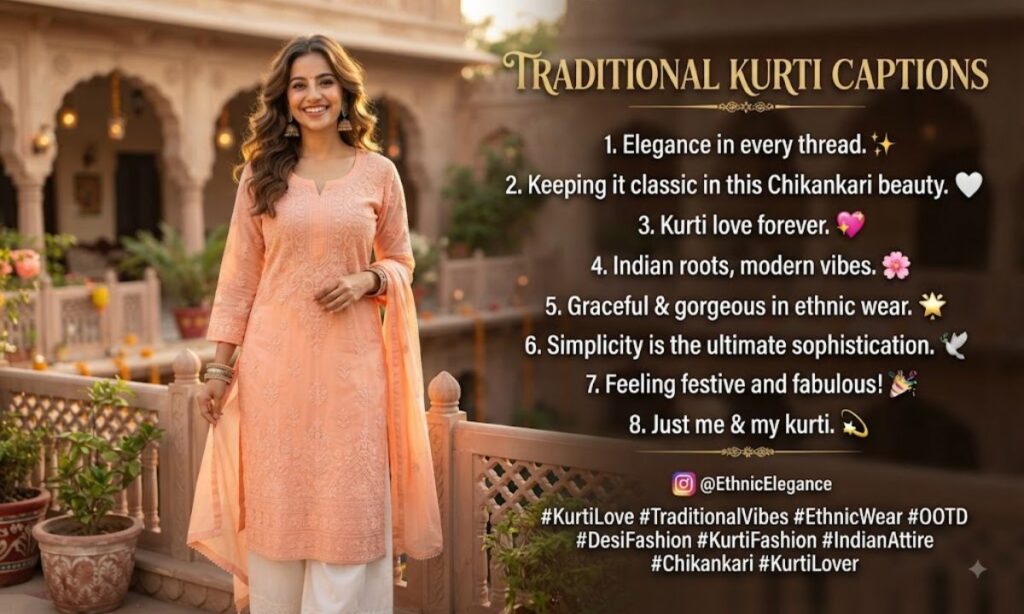 Traditional Kurti Captions for Instagram