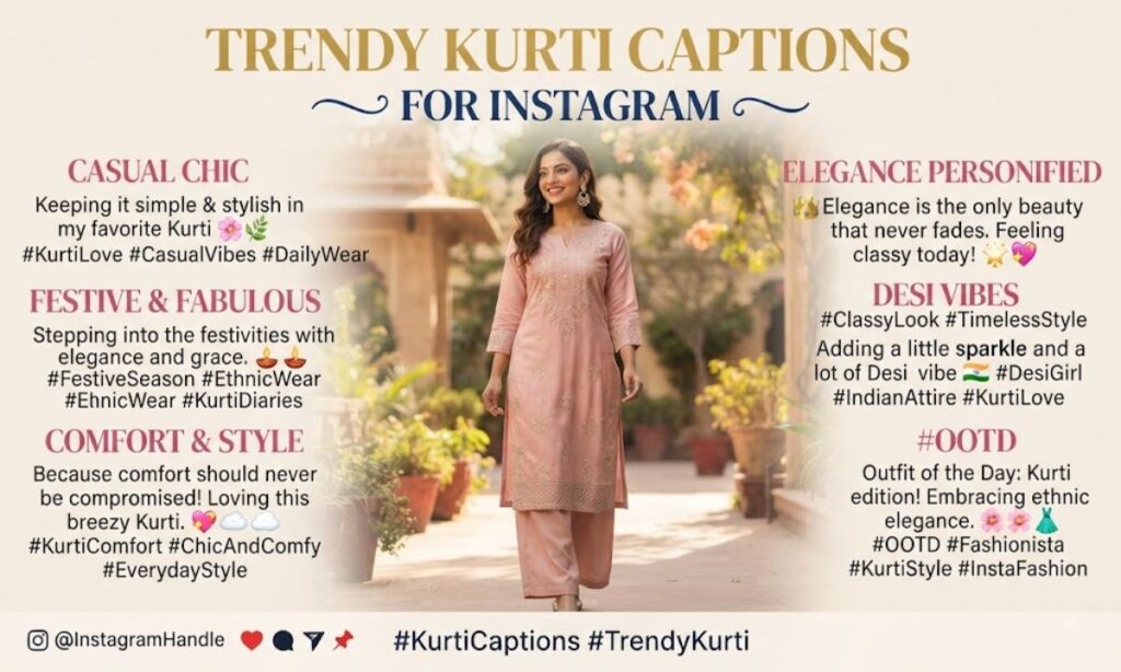 Trendy Kurti Captions for Instagram With Emoji