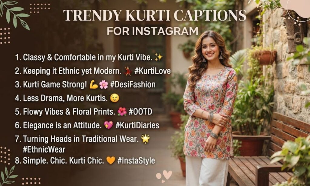 Trendy Kurti Captions for Instagram for Girl